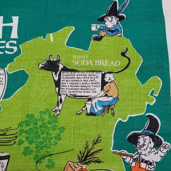 Vintage Irish Recipes Linen Tea Towel – A Nostalgic Kitchen Treasure - Picture 3 of 15